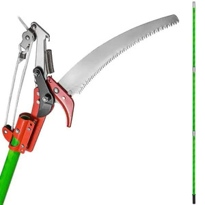 lot 24303 image: VEVOR Pole Saws for Tree Trimmer - 26 ft. with Blade Length 13.3 in. Pruning Saws Alloy Steel Tree Pruner Tree Trimmers - Retail $71.99