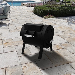 lot 24304 image: Dyna-Glo - Portable Tabletop Charcoal Grill &amp Side Firebox - Retail $105.99