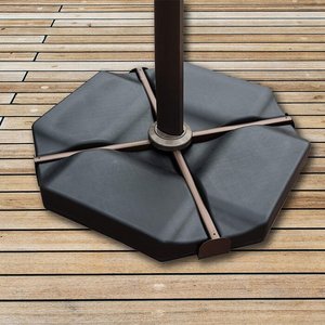 lot 24305 image: Abba Offset Umbrella Base Plate Set (Pack of 4) Patio Triangle Plastic Base ll - Retail $153.99