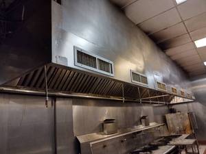 lot 102 image: 26 Foot Long Restaurant Exhaust Hood with Fire Master Fire Suppression System (See Video)