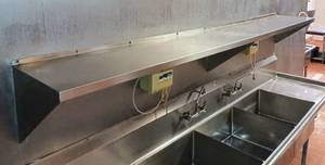 lot 112 image: 10 Ft Long Stainless Steel Heavy Duty Wall Shelf (18 Deep)