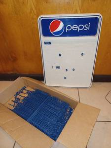 lot 139 image: Pepsi-Cola Menu Board Sign with Letters & Numbers - (22.5 x 16.5)