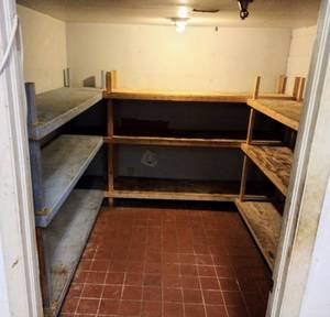 lot 225 image: 3 Wood Shelves in Room, 8 x 21 W x 5 4  Tall, 8 x 23 W x 5 4 Tall, & 7 3 Long x 22 W x 54 Tall