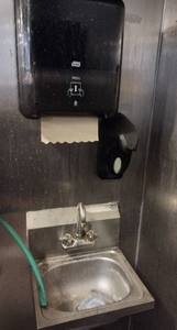 lot 226 image: 15 x 15 Wall Mounted Sink, with Paper Towel & Soap Dispenser