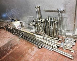 lot 231 image: Large Lot Of Miscellaneous Metal Items - Including 12 ft & Other Sizes of Food Shield Railing Pieces