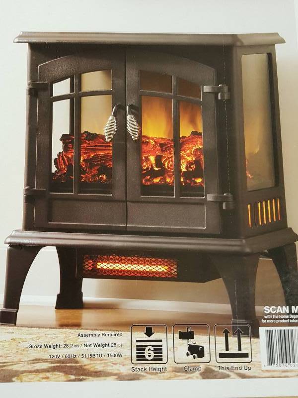 lot 1006 image: New in the sealed carton Hampton Bay Infrared electric stove with the Block Finish.