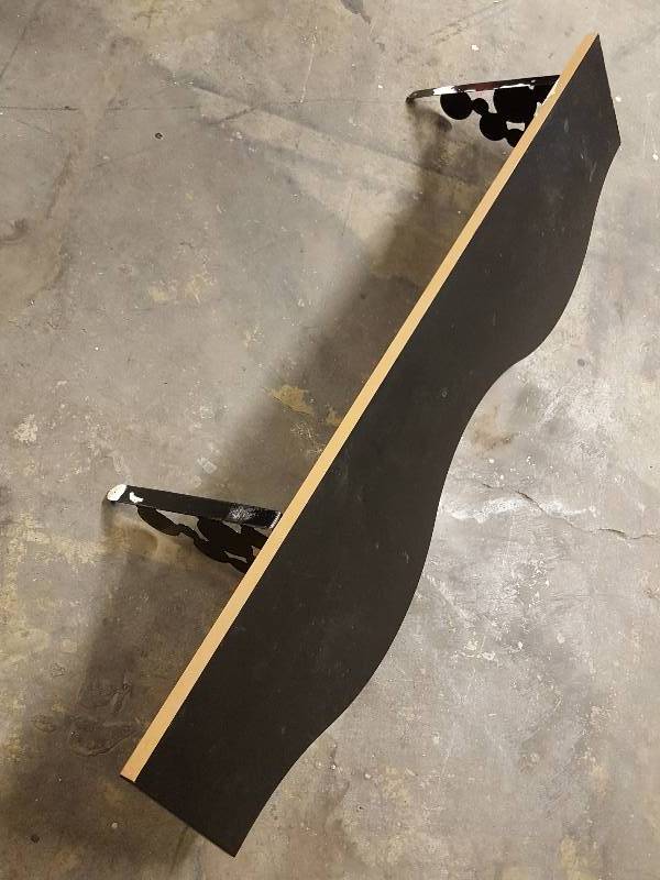 lot 1013 image: Handy 48  shelf with 90 degree steel wall brackets from Ikea