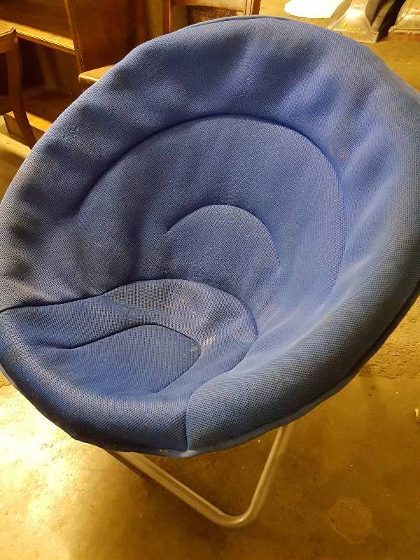 lot 1036 image: Stained cover but easily washed on this Blue Papason style chair