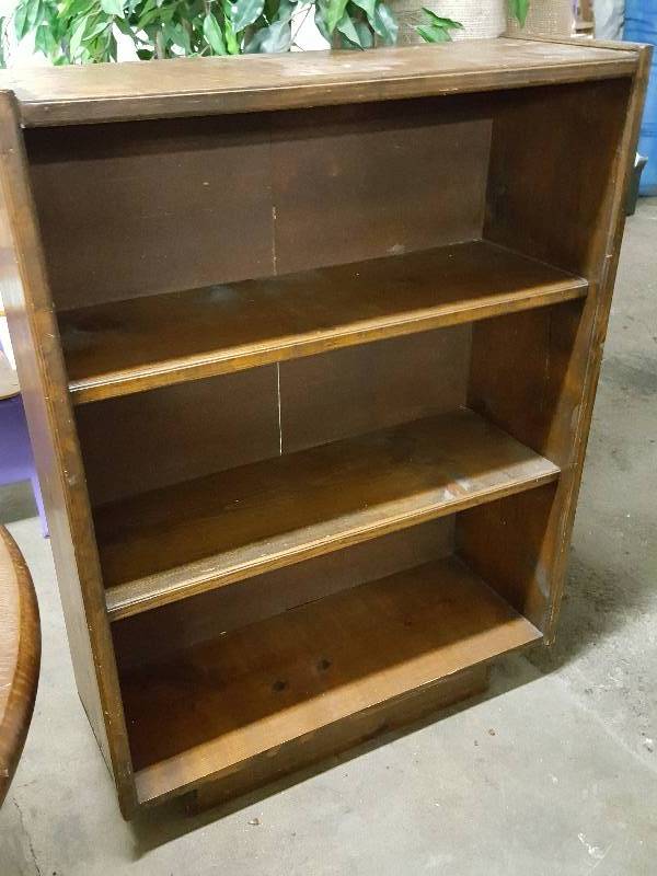 lot 1041 image: Solid wood 44 tall, 12 deep 34 wide book shelf for your den or office