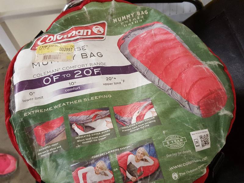 lot 1061 image: Snuggle up in this Coleman Mummy Bag for extreme weather sleeping for up to 6 foot 2 inch person