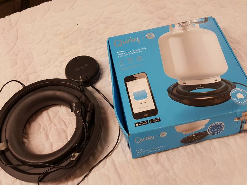 lot 1104 image: Isnt this as cool as it gets  Smart phone propane tank level wireless monitor by Quirky  GE new in the box