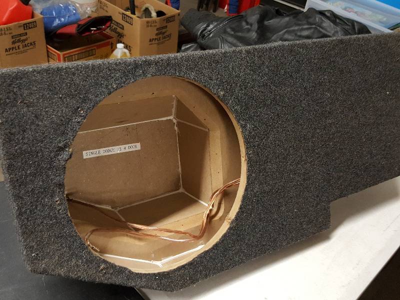 lot 1161 image: Boom box speaker carpeted housing pre wired but not exactly sure of what it might be custom made for.