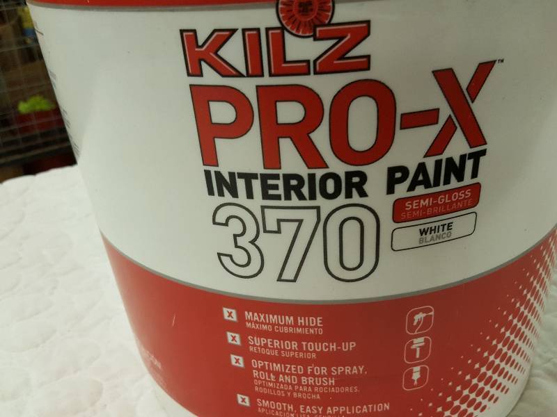 New 5 gallon bucket KILZ PROX 370 INTERIOR SEMIGLOSS from Home Depot