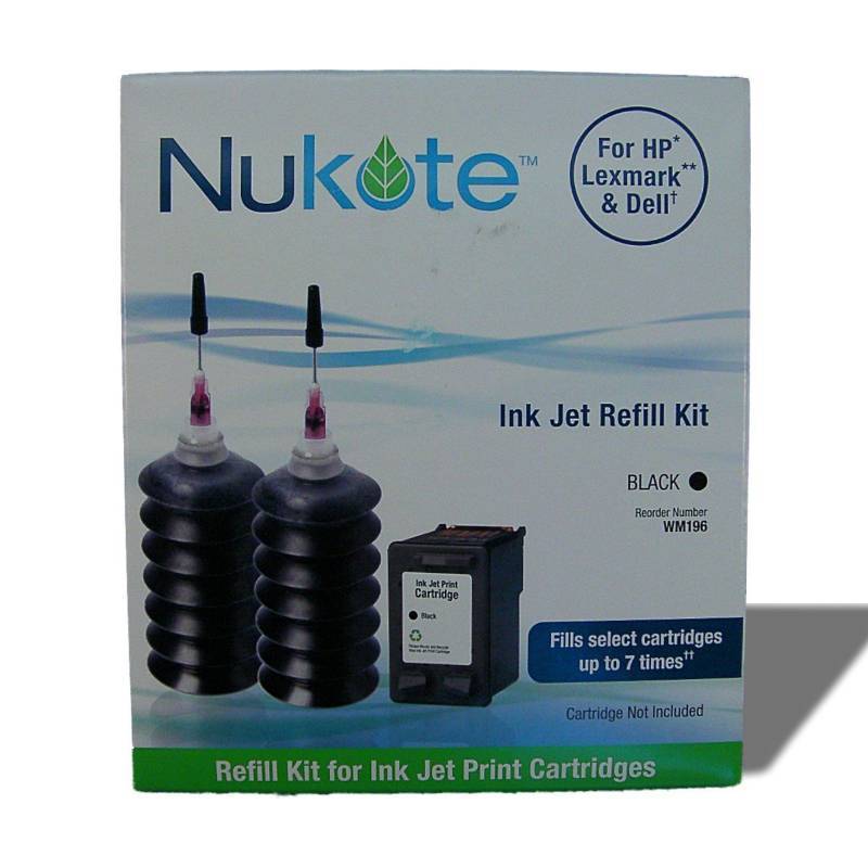 lot 1150 image: New in the package is a case of 6 individual Nukote ink jet printer Black refill cartridges WM196.
