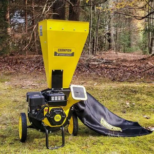 lot 3 image: Champion Power Equipment 3 in. Dia 224 cc 2-in-1 Upright Gas Powered Wood Chipper Shredder -Retail $649.99