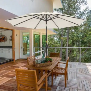 lot 24290 image: 9 ft. Patio Market Crank and Tilt Umbrellas, Table Umbrellas,UV-Resistant Canopy -Retail $72.99