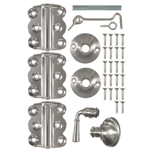 lot 24318 image: Hampton Products-Wright 216946 Screen Door Hardware Set, Satin Nickel -Retail $32.99