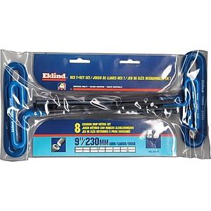 lot 24325 image: HEX KEY SET 8 PC T-HANDLE 9IN. METRIC 2-10MM CUSH -Retail $26.93