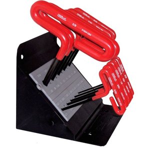 lot 24326 image: Eklind Tool 332 to 38 SAE T-Handle Hex Key Set 6 in. 10 pc. -Retail $59.89