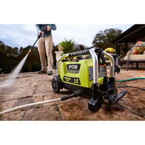 lot 24334 image: Ryobi RY1419MTVNM 1.2GPM 1900 psi Cold Water Wheeled Electric Pressure Washer Retail $179.00