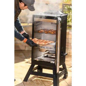 lot 24335 image: Masterbuilt 30 in. Digital Electric Smoker with Bluetooth and Broiler in Black Retail $299.00