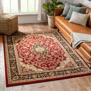 lot 24362 image: Well Woven Barclay Medallion Kashan Traditional Oriental Persian Red 5 3 x 7 3 Area Rug Retail $96.99
