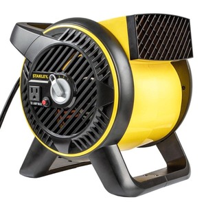 lot 24377 image: Stanley 3 Speed High Velocity Pivoting Durable Utility Fan wOutlet, 12 Inch Retail $79.99