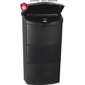 lot 24383 image: PRO-DF Modern Locking Wall Mount Mailbox, Black Retail $24.99