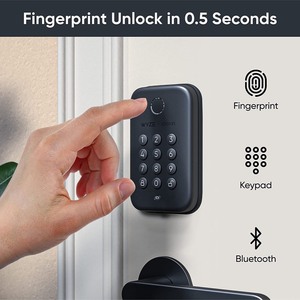 lot 24348 image: WYZE Smart Lock, Fingerprint Keyless Entry, Bluetooth Deadbolt Replacement, In-App Monitoring and Scheduled Access Retail $79.99