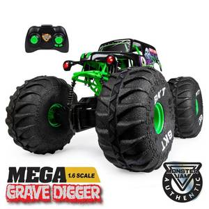 lot 50924 image: Monster Jam Official Mega Grave Digger All-Terrain Remote Control Monster Truck with Lights 1 6 Scale Kids Toys for Boys