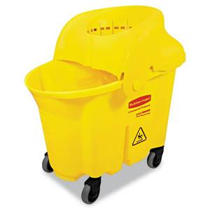 lot 50928 image: Rubbermaid Commercial WaveBrake Institutional BucketStrainer Combo, 8.75gal, Yellow