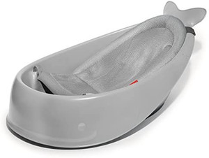lot 51463 image: Skip Hop Baby Bath Tub, 3-Stage Smart Sling Tub, Moby, Grey