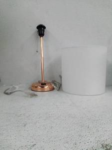 lot 51473 image: Stick Lamp WHITE SHADE, ROSE GOLD-TONE BASE