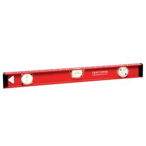 lot 51478 image: Craftsman 24 in. Aluminum Heavy Duty I-Beam Level 3 vial