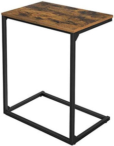 lot 51484 image: VASAGLE Couch Table, Sofa Side Table, C Shaped End Table for Sofa and Bed, Snack Table 21.7 Inch for Living Room, Industrial Style, Rustic Brown and Black ULNT52BX