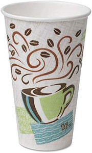 lot 51493 image: Dixie 5356Cd Hot Cups, Paper, 16Oz, Coffee Dreams Design, 50Pack