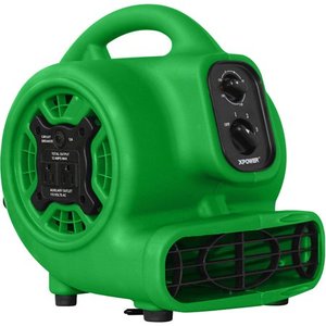 lot 51499 image: XPOWER P-230AT 15 HP Multi-Purpose Mini Mighty Air Mover, Utility Fan, Dryer, Blower with Build-in Power Outlets and Timer - Green