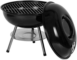 lot 51504 image: 14 inch Charcoal Grill, Portable Tabletop BBQ Picnic Steel Cooker, Outdoor Camping Backyard Barbecue Pit