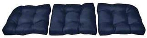 lot 51512 image: 60 x 19 x 4 Sunbrella Tufted Sofa Cushion Set (Sunbrella Navy)