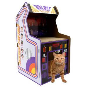 lot 51882 image: Kitty City Netflix Stranger Things Arcade Machine Cat Scratch House( used sold as is)