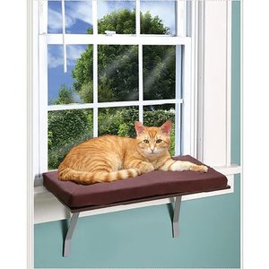 lot 51896 image: ETNA Products Foam Cushion Deluxe Kitty Window Perch - Brown