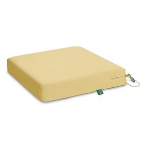 lot 51901 image: Duck Covers Weekend Water-Resistant Outdoor Dining Seat Cushion 19 x 19 x 3 inch Straw
