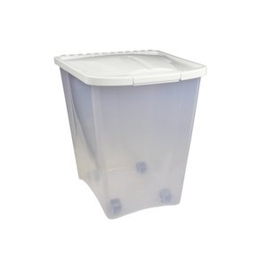 lot 52336 image: Van Ness 50 lb Plastic Dog Food Storage Container on Wheels