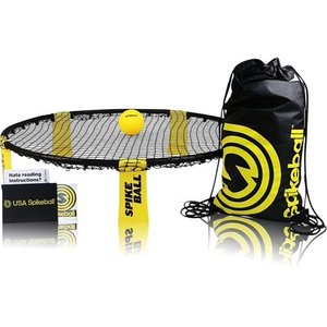 lot 52387 image: Spikeball Game Set - Played Outdoors, Indoors, Lawn, Yard, Beach, Tailgate, Park - Includes 1 Ball, Drawstring Bag, and Rule Book - Game for Boys, Girls, Teens, Adults, Family