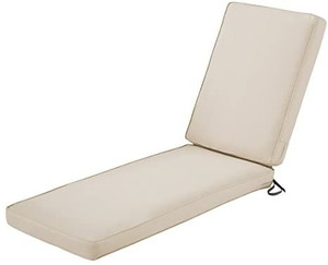 lot 52841 image: Classic Accessories Montlake FadeSafe Water-Resistant 72 x 21 x 3 Inch Patio Chaise Lounge Cushion, Antique Beige, Outdoor Seat Cushion