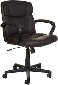 lot 52854 image: Amazon Basics Padded Office Desk Chair with Armrests, Adjustable HeightTilt, 360-Degree Swivel, 275Lb Capacity - Dark Brown