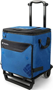 lot 52863 image: Columbia Crater Peak 50 Can Rolling Thermal Pack with All Terrain Cart, 80 lb. Capacity , Blue