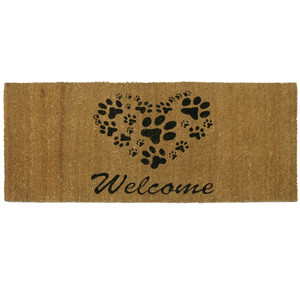 lot 52911 image: Rubber-Cal Heart-Shaped Paws Welcome Mat, 24 by 57-Inch