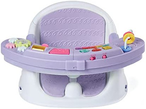 lot 52913 image: Infantino Music & Lights 3-in-1 Discovery Seat and Booster for girls - Convertible booster, infant activity seat and feeding chair with electronic piano for sensory exploration for babies and toddlers
