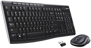 lot 53197 image: Logitech Wireless Keyboard And Mouse Combo For Windows, 2.4 GHz Wireless, Compact Mouse, For PC, Laptop - Black- may not be exact stock photo, missing USB for mouse sold as is